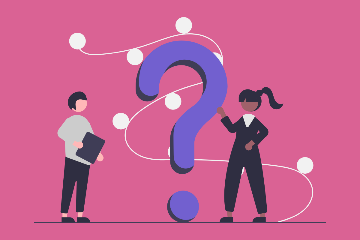 The Most Asked Questions About Requirements Gathering - question mark with a man and woman