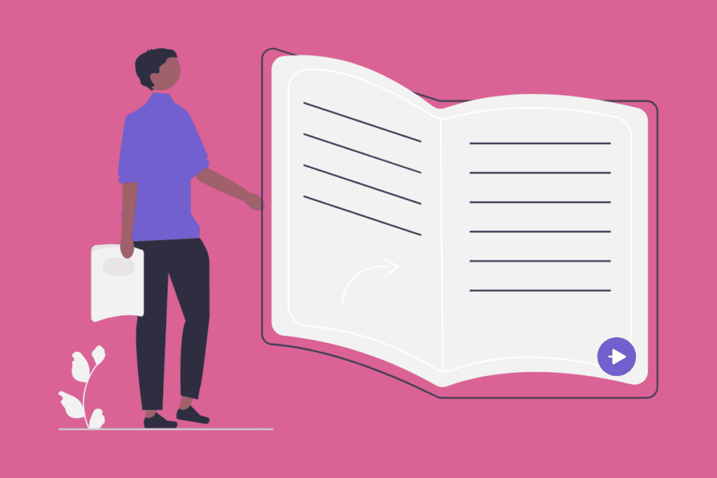 A Complete Guide to Requirements Gathering in 2023 - man with large book on requirements gathering